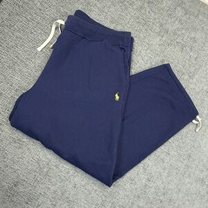 Polo Ralph Lauren Sweatpants Men's 2XB Big Navy Blue Fleece Ankle Adjust Pony